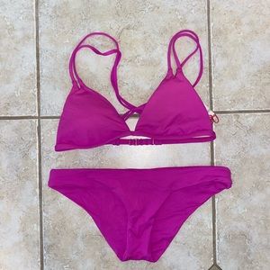 Lspace pink cross back bikini